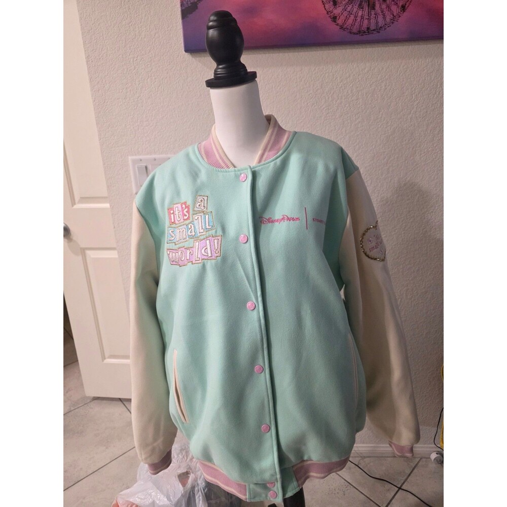 Disney Parks x Stoney Clover Lane It's a Small World Varsity Jacket XLarge NWT